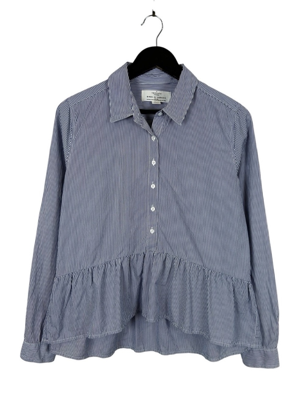 Birds of Paradis by Trovata Peplum Blouse Size Small 100% Cotton